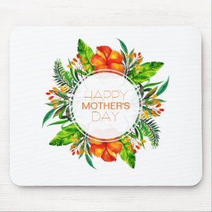 Dia de as mães Feliz Tropical Floral   Mousepad