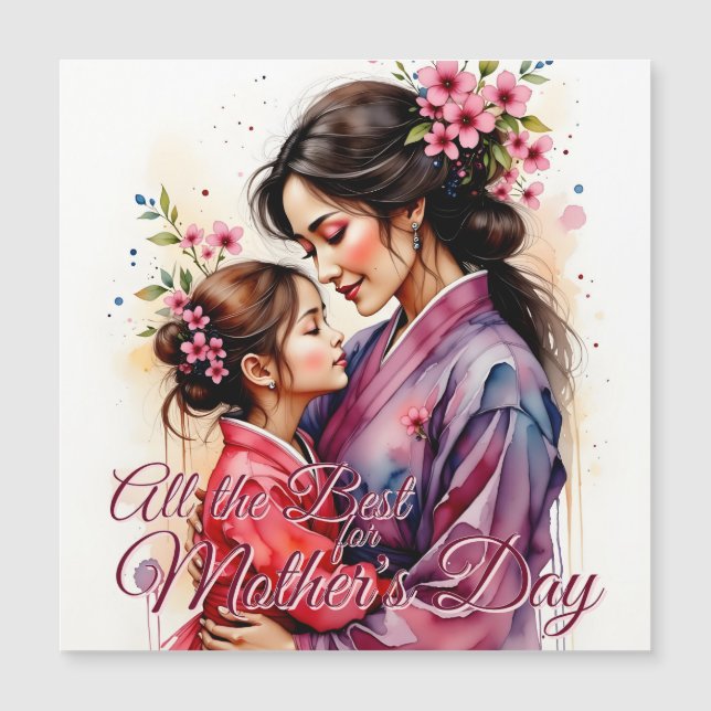 Dia de as mães Kimono Art com Embraço Floral (Frente)