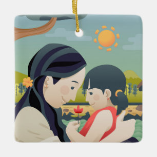 Dia de as mães Mãe e Filho   Ornamento