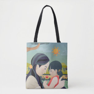 Dia de as mães Mãe e Filho Tote Bag