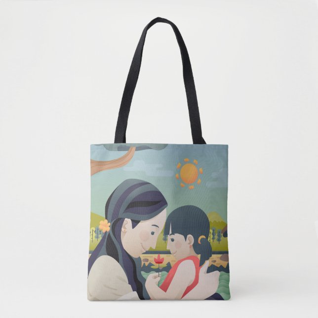 Dia de as mães Mãe e Filho | Tote Bag (Frente)
