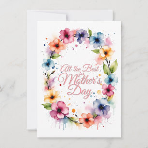 Dia de as mães Watercolor Floral Wreath