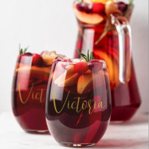 Dia de as mães Wine Lover Dourado Script Moderno
