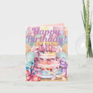 Dia de Celebração Cartão de Aniversário Dobrado