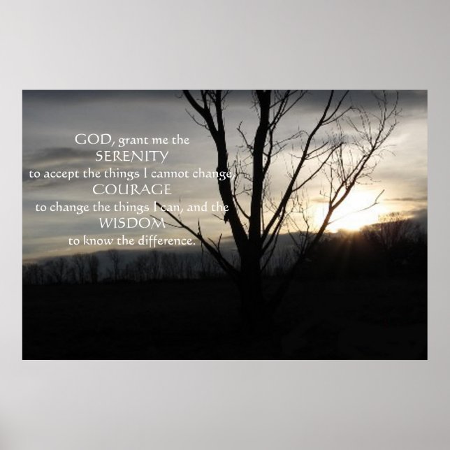 Dia de dezembro em Pa Serenity Prayer Poster (Frente)