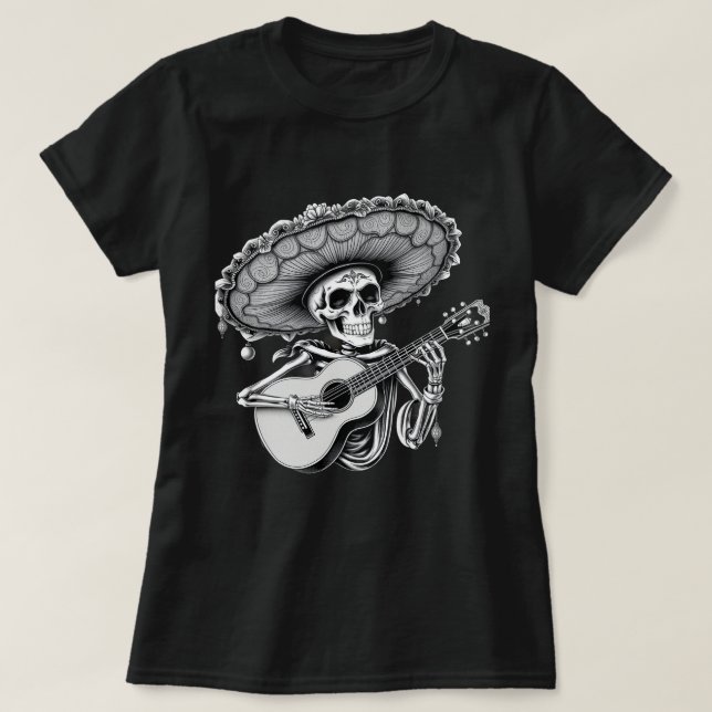 dia de los dayo muertos, camiseta mexicana do hall (Frente do Design)