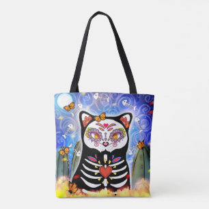Dia De Los Muertos Black Cat Tote Bag