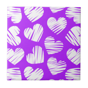 Dia de os namorados Cardíaco Branco Roxo Moderno