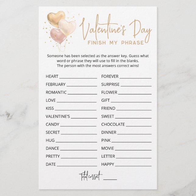 Dia de os namorados Concluir minha frase Jogo edit (Frente)