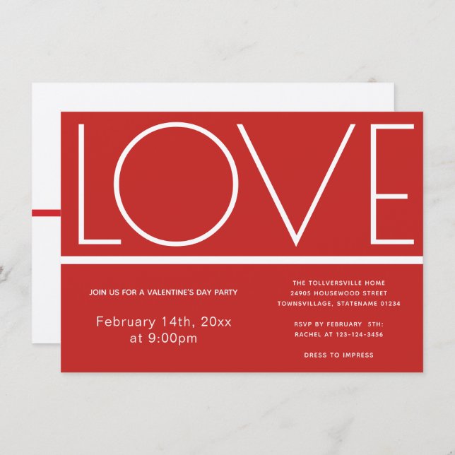 Dia de os namorados de amor | Convite (Frente/Verso)