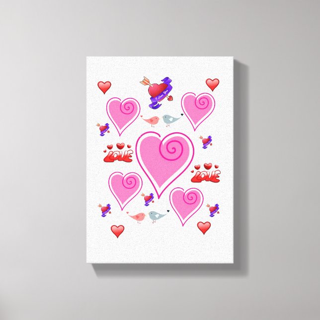 Dia de os namorados de impressão de tela estendida (Frente)