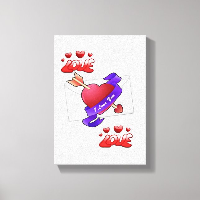 Dia de os namorados de impressão de tela estendida (Frente)