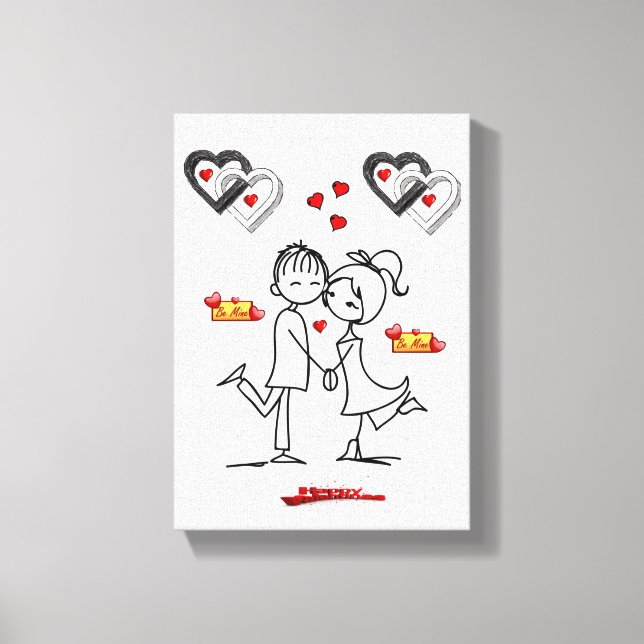 Dia de os namorados de impressão de tela estendida (Frente)