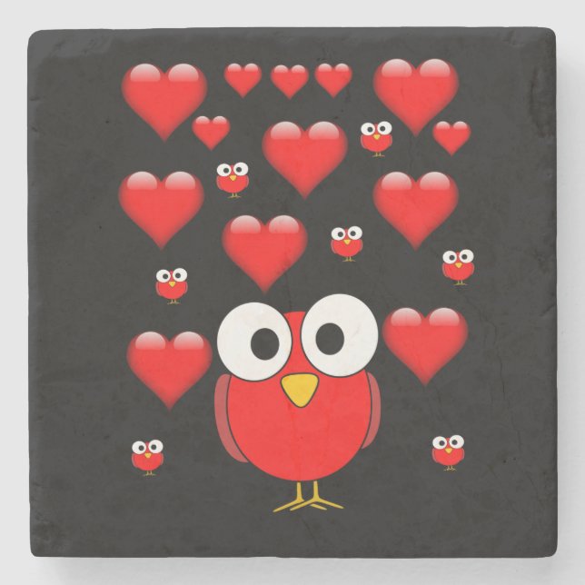 Dia de os namorados de Porta copos de pedra mármor (Frente)