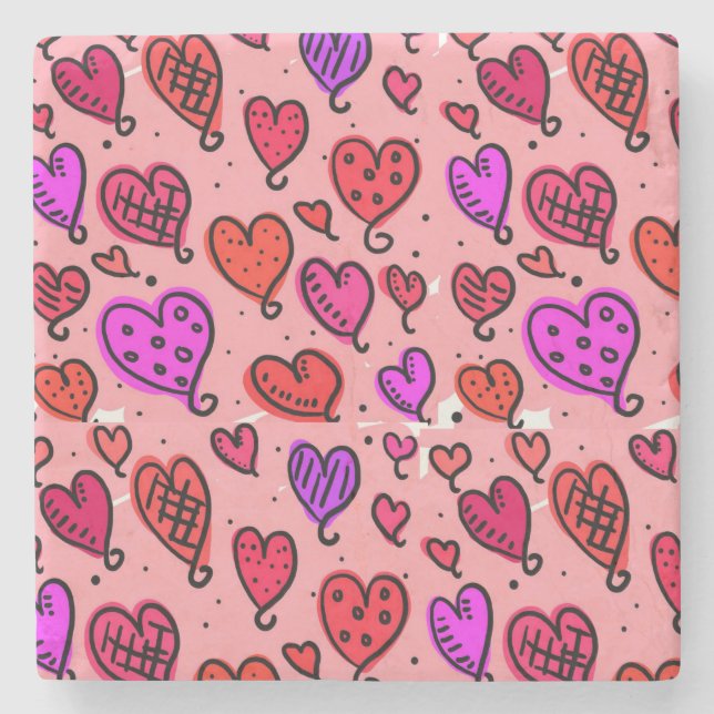 Dia de os namorados de Porta copos de pedra mármor (Frente)