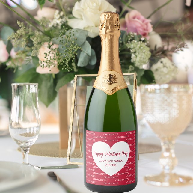 Dia de os namorados do nome do coração branco verm (Criador carregado)