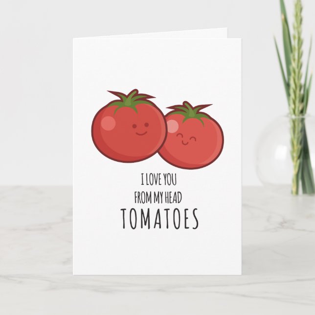 Dia de os namorados Engraçado Tomato - Cartão Româ (Frente)