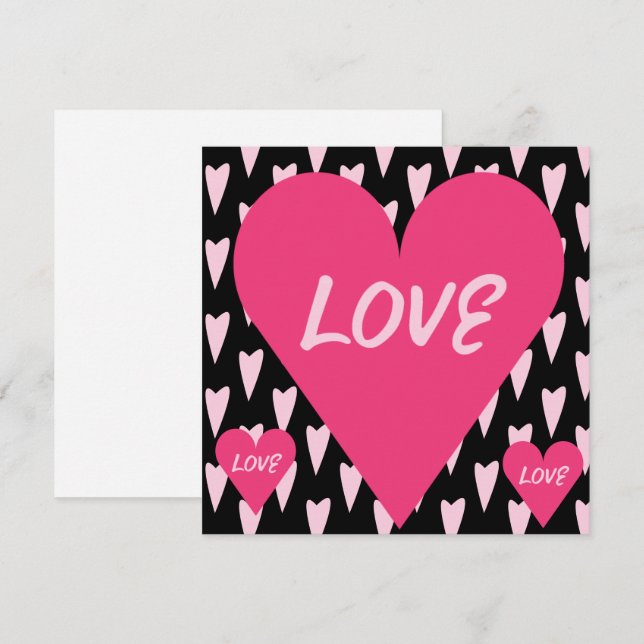 Dia de os namorados Grande Amor Corações Rosa (Frente/Verso)