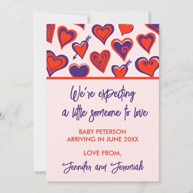 Dia de os namorados grávida anúncio doce bonito (Frente)