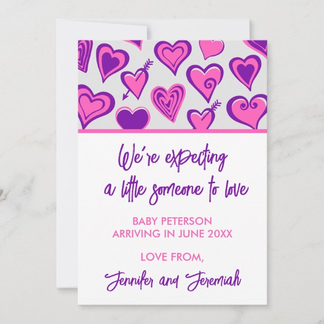 Dia de os namorados grávida anúncio rosa doce (Frente)