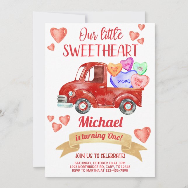 Dia de os namorados Namorados convite de aniversár (Frente)