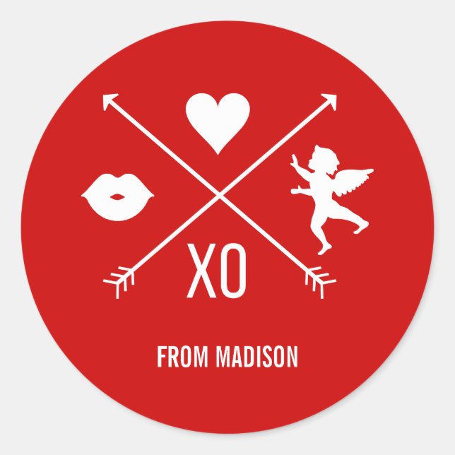 Dia de os namorados Namorados - Símbolos adesivos (Frente)