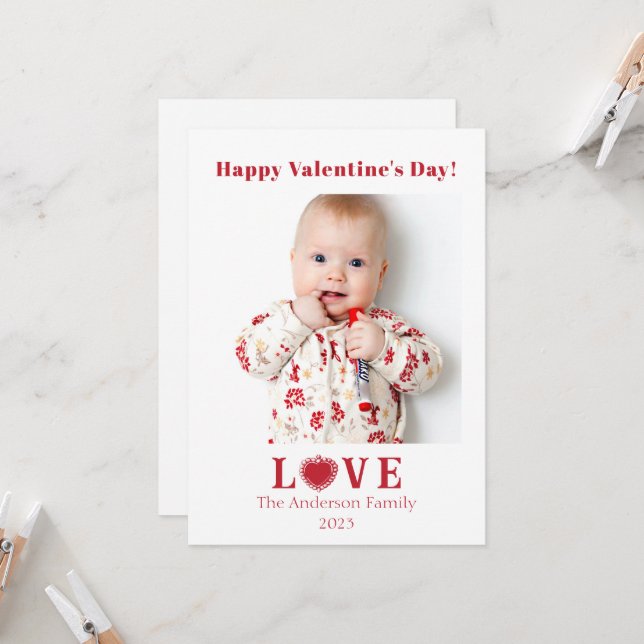 Dia de os namorados Photo Heart Love (Frente/Verso In Situ)