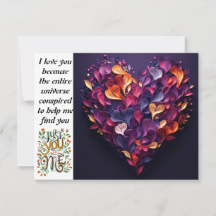 Dia de os namorados, só você e eu, cartões postais