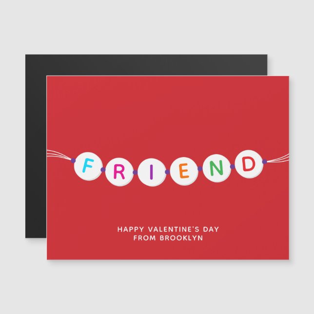 Dia de os namorados vermelho da pulseira de amizad (Frente/Verso)