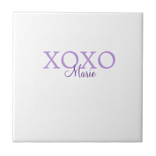 Dia de os namorados Xoxo adicione nome pastel roxo