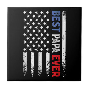 Dia de os pais Best Papa Ever com bandeira america