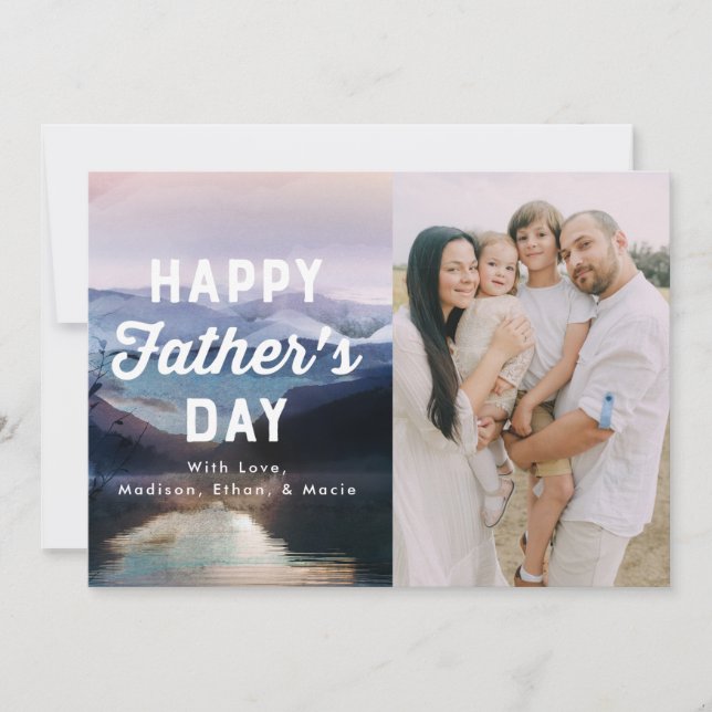 Dia de os pais do Lago Aquarela e Montanhas (Frente)