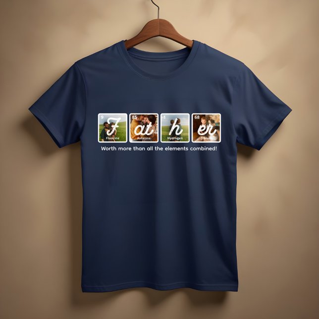 Dia de os pais Feliz de Elementos de Mesa Periódic (Periodical Table Elements Happy Father's Day T-Shirt)
