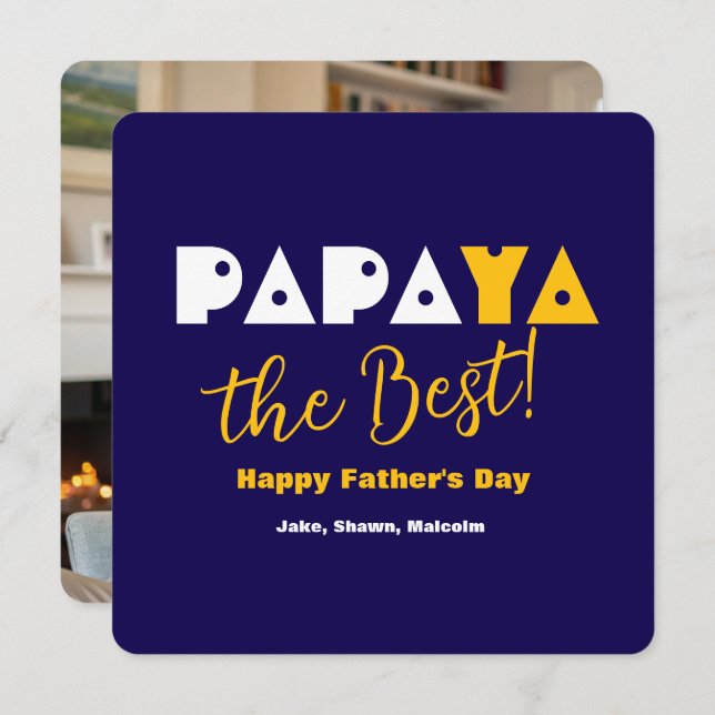 Dia de os pais Feliz | Engraçado Cotação Azul e Am (Frente/Verso)