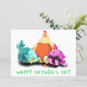 Dia de os pais Feliz - Galinhas Esperando Ovo Para