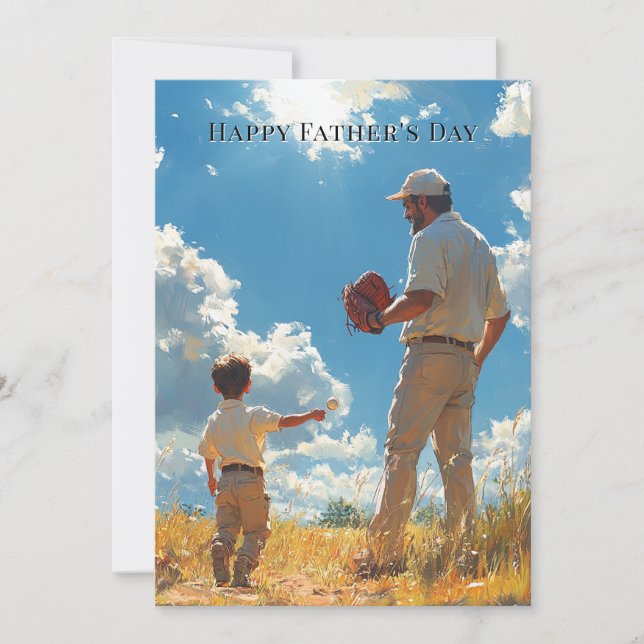 Dia de os pais Pai e Filho Jogando Baseball (Frente)