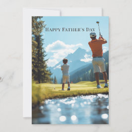 Dia de os pais Pai e Filho Jogando Golfe