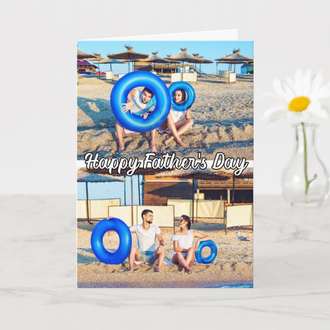 Dia de os pais personalizado de Modelo de 2 fotos (Planta pequena)