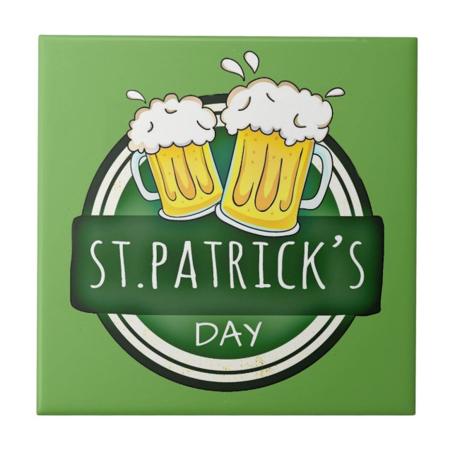 Dia de Patrick, Beer Mugs, Verde Irlandês (Frente)
