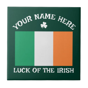 Dia de São Patrício Bandeira da Irlanda Nome Perso