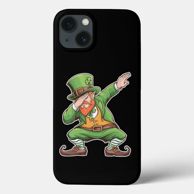 Dia de São Patrício Dab Dabbing Leprechaun Em Verd (Verso)