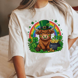 Dia de São Patrício Fofo Vaca das Terras Altas Lep