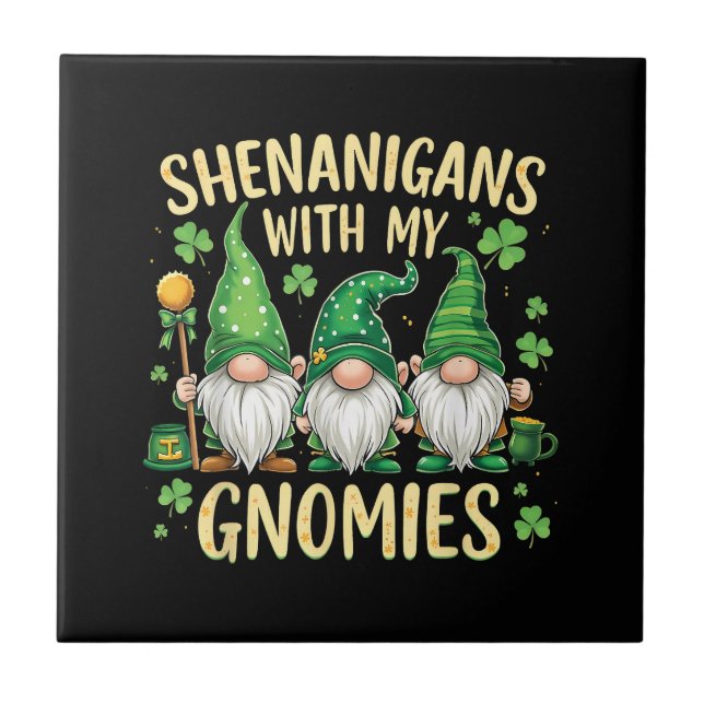 Dia de São Patrício Gnome Trevo Sortudo  (Frente)
