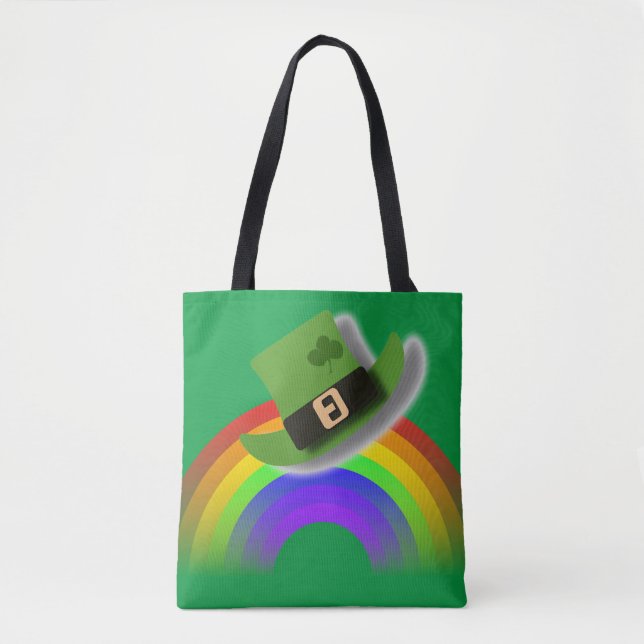 Dia de São Patrício Hat e Rainbow Tote Bag (Frente)