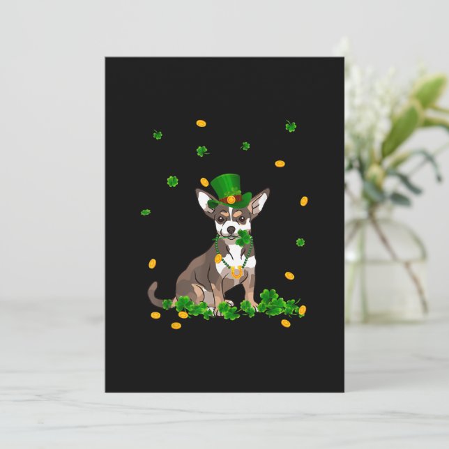 Dia de São Patrício Irlandês Chihuahua Com Gif De  (Em pé/Frente)