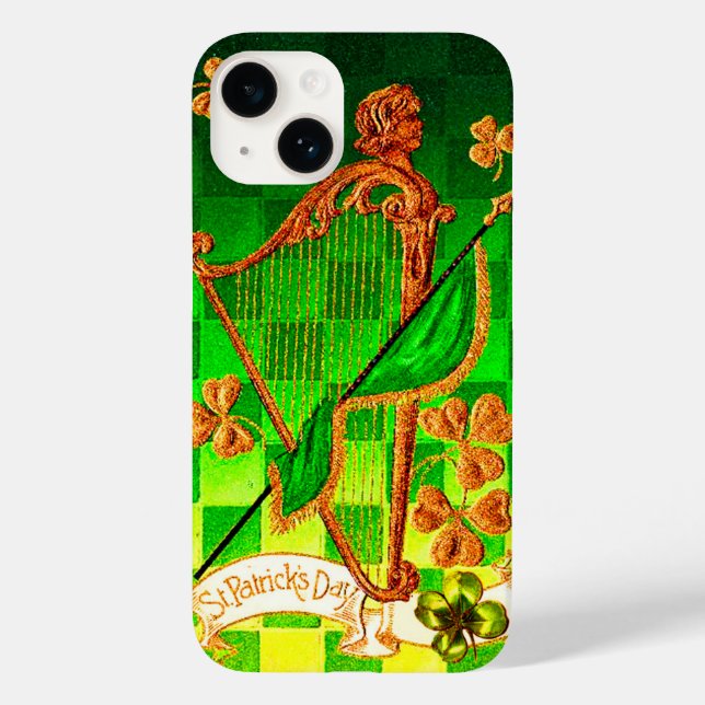 DIA DE SÃO PATRÍCIO IRLANDÊS HARP, VERDE DOURADO S (Verso)