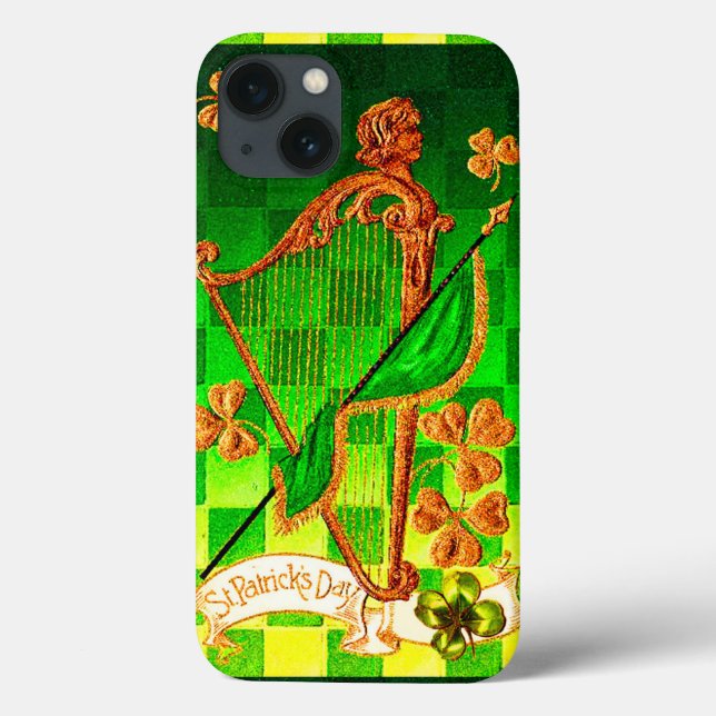 DIA DE SÃO PATRÍCIO IRLANDÊS HARP, VERDE DOURADO S (Verso)