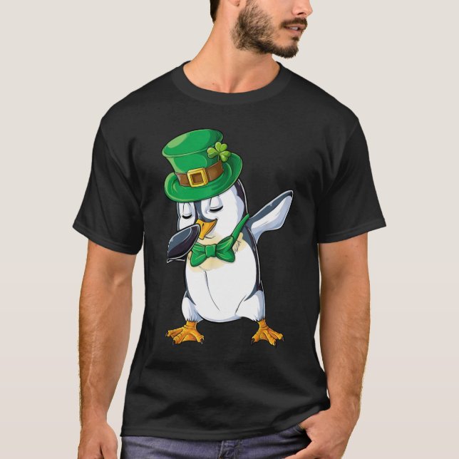 Dia de São Patrício Pinguim Dabbing T camiseta Men (Frente)