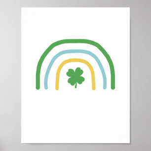 Dia de São Patrício Rainbow Irish Shamrock Poster