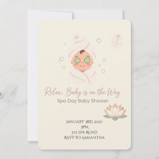 Dia de Spa do Bebê | Convite para Chá de Bebê